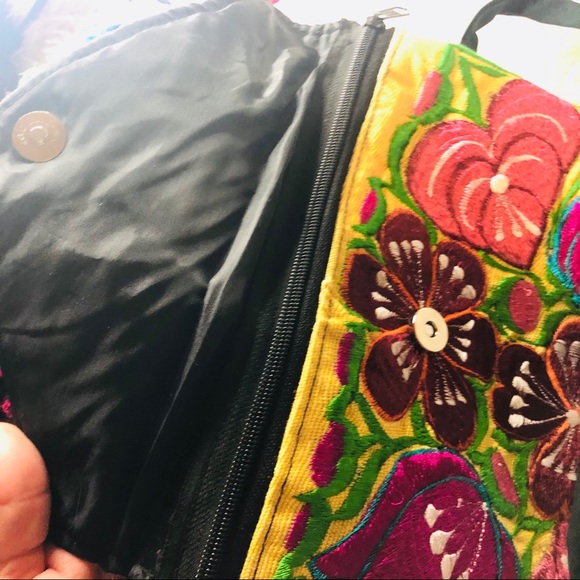 Mexican Cross Body Embroidered Floral Purse Bag - Picture 6 of 8